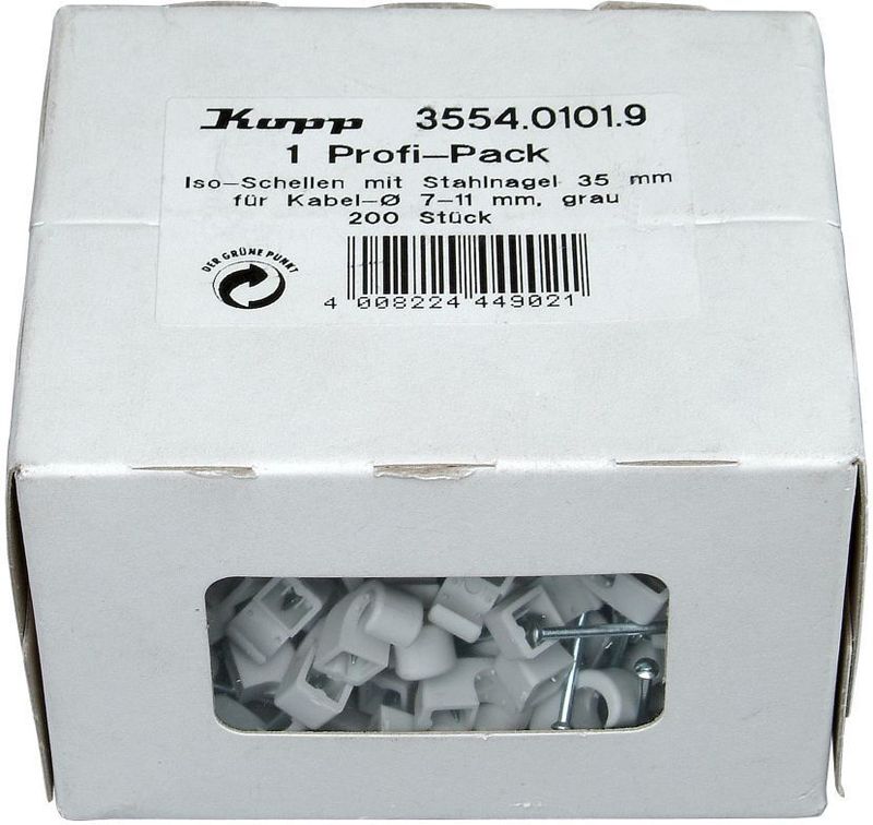 Kopp - 355401019 - Spijkerclip - Grijs - Polyamide - 200 Stuks