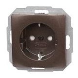 Kopp - PARIS - Enkele Wandcontactdoos met Randaarde - Palissanderbruin - 250 V - 16 A