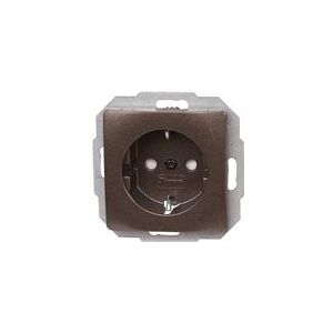 Kopp - PARIS - Enkele Wandcontactdoos met Randaarde - Palissanderbruin - 250 V - 16 A