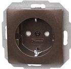 Kopp - PARIS - Enkele Wandcontactdoos met Randaarde - Palissanderbruin - 250 V - 16 A