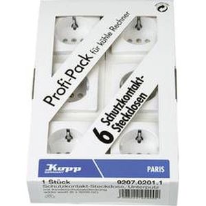 Kopp 920702011 Wandcontactdoos met Randaarde Inzetstuk Paris Wit