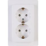 Kopp - Paris - Wandcontactdoos - 2-Voudig - Arctic Wit - Thermoplast