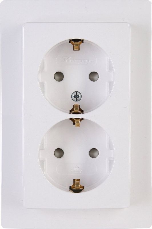 Kopp - Paris - Wandcontactdoos - 2-Voudig - Arctic Wit - Thermoplast