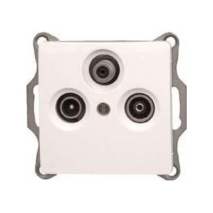Kopp Parijs antennestopcontact TV/RF/SAT, enkele en steekkabelbus voor afzonderlijke installaties en ontkoppelde steekleidingen in satelliet- en kabeltelevisie, digitaal, IP20, arctisch wit, 921402082