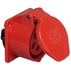 Kopp 113300002 CEE aanbouwstopcontact, 5-polig, 16 A, 400 V, rood