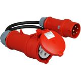 Kopp - Verloopsnoer - CEE 5P/16A/400V naar 5P/32A - 0.5 Meter