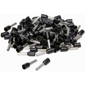 Adereindhuls met kunststofkraag 1,5mm2 zwart (100 Stuks)
