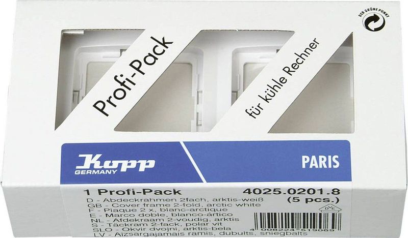 Kopp - 402502018 - Frame 2-voudig - Wit - Kunststof - 5 Stuks