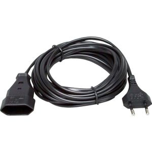 Verlengkabel - Zwart - 5 Meter - H03VVH2-F - Voor Binnengebruik