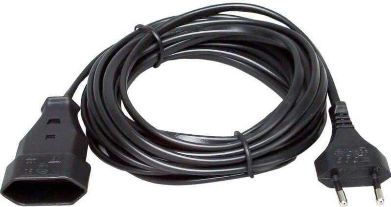 Verlengkabel - Zwart - 5 Meter - H03VVH2-F - Voor Binnengebruik