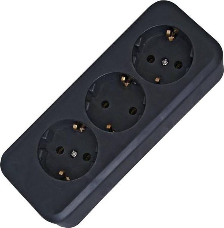 Kopp 120305001 Stekkerdoos 3-voudig Zwart Zonder Stekker 1 Stuk(s)