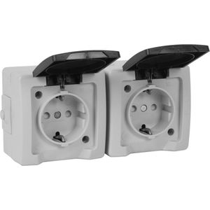 Kopp - Nautic - Vochtdichte Wandcontactdoos - Grijs - IP44