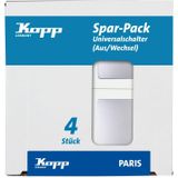 Kopp - PARIS - Universele Schakelaars - Zilver - Professioneel Pakket van 4
