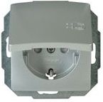 Kopp - Paris - Wandcontactdoos - Zilver - Met Randaarde en Klapdeksel