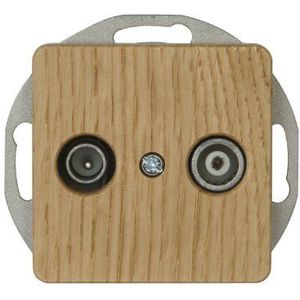 Kopp Milano 917030088 antennestopcontact met twee uitgangen, TV/RF, enkele en doorgangsdoos