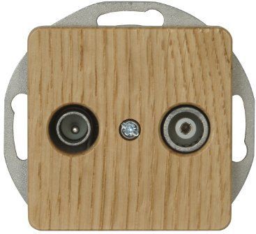 Kopp - Milano - Antennecontactdoos - Bruin - Echt Hout