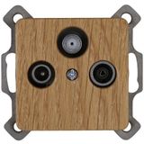 Kopp - Milano - Antennecontactdoos - Bruin - Eiken - Satelliet Accessoires