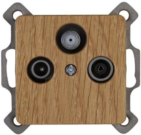 Kopp - Milano - Antennecontactdoos - Bruin - Eiken - Satelliet Accessoires
