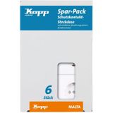 Kopp - MALTA - Stopcontacten - Arctic Wit - Voordeelverpakking 6 Stuks