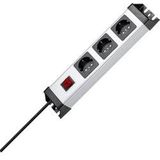 Kopp 226020017 Stekkerdoos met Schakelaar 3-voudig Grij - Zwart Randaarde Stekker 1 Stuk(s)