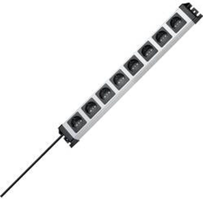 Kopp - Stekkerdoos - Zwart - Kunststof - 8 Geaarde Stopcontacten