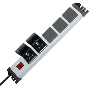 Kopp 227320017 Stekkerdoos 19 Inch 5-voudig Zilve - Zwart Randaarde Stekker 1 Stuk(s)