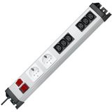 Kopp 227520013 Socket strip (+ switch) 8x Silver, Black PG connector 1 pc(s)