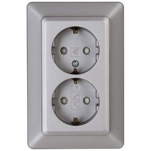 Kopp 927720089 Milano geaarde stopcontact, 2-voudig