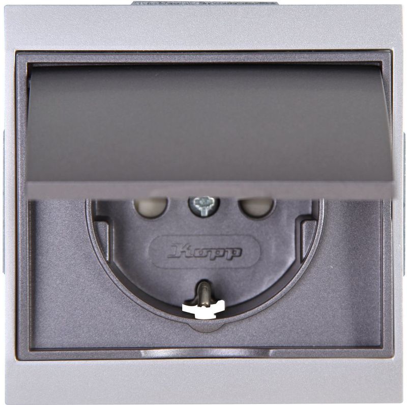 Kopp - Wandcontactdoos - Antraciet - Malta - Met Randaarde en Deksel