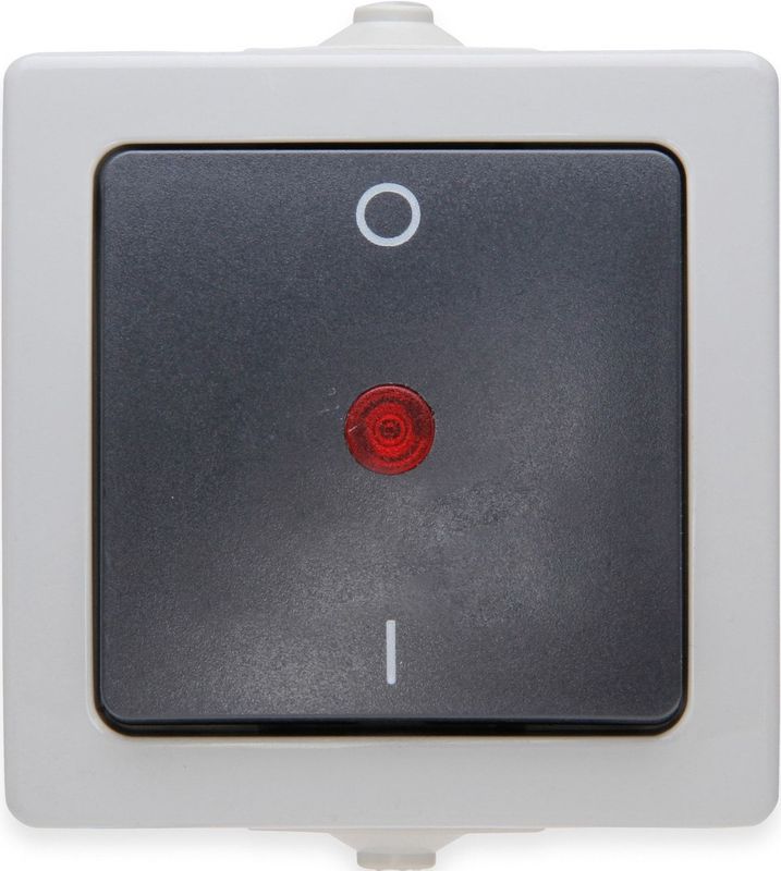 Nautic Wipcontroleschakelaar - 2-polig - Spatwaterdicht - Antraciet/Wit