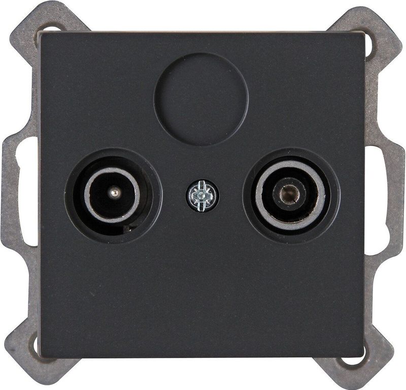 Kopp - Athenis - Doorgangsdoos - Antraciet - Voor Kabeltelevisie