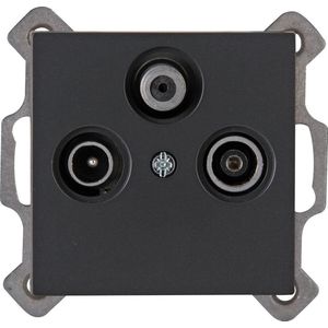 Kopp - Athenis - Antennestopcontact - Antraciet - 3-voudig TV/RF/SAT