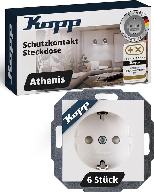 Kopp - Athenis - Stopcontacten - Wit - 6 Stopcontacten