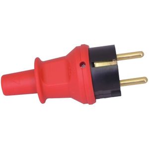 Kopp - Schutzkontakt-Stecker 173012004, groß, mit Knickschutz, rot