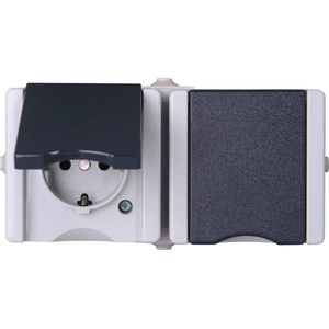 Kopp - SWD Wandcontactdoos - Opbouw - Grijs - IP44 - 2-voudig
