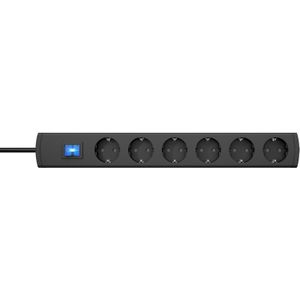 Kopp UNOversal® 232905018 232905018, 6-voudige stekkerdoos met schakelaar en grote afstand, meervoudige stekkerdoos vast te schroeven met aanraakbeveiliging, stekkerdoos voor binnen, antraciet