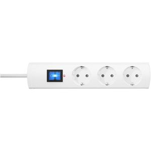 Kopp 233102005 UNOversal Plus stekkerdoos, 3-voudig met overspanningsbeveiliging, 1,4 m kabel, 90° gedraaide potten, grote stopcontact-afstand, schroefbaar, verhoogde aanraakbescherming, wit