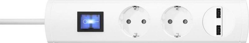 Kopp 233502007 Stekkerdoos met Schakelaar 2-voudig Wit Randaarde Stekker 1 Stuk(s)