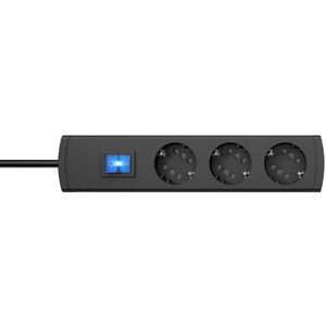 Kopp DUOversal® Plus 234005013 3-/6-voudige stekkerdoos 5 m met dubbele sleuven + schakelaar + grote afstand + aanraakbeveiliging, meervoudige contactdoos, aanschroefbaar, antraciet