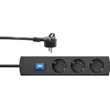 Kopp DUOversal® Plus 234605004 - Stekkerdoos - Antraciet - 3-/6-voudig - 1,4 m - Met Schakelaar en Aanraakbeveiliging