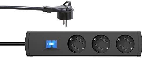 Kopp DUOversal® Plus 234605004 - Stekkerdoos - Antraciet - 3-/6-voudig - 1,4 m - Met Schakelaar en Aanraakbeveiliging