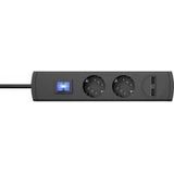 Kopp - 234805000 - Stekkerdoos - Antraciet - 2 Geaarde Stopcontacten - 2 USB-Oplaadpoorten