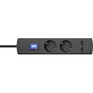Kopp - 234805000 - Stekkerdoos - Antraciet - 2 Geaarde Stopcontacten - 2 USB-Oplaadpoorten