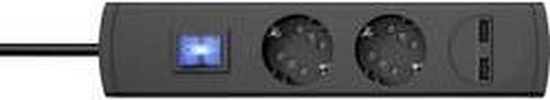 Kopp - 234805000 - Stekkerdoos - Antraciet - 2 Geaarde Stopcontacten - 2 USB-Oplaadpoorten