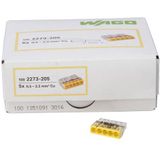 Wago - 2273-205 - Stekker-/blikklem - Transparant/Geel - 5-polig - Profipack 100 Stuks