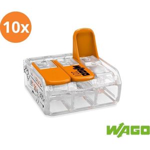 Kopp - Wago Steekklem - Transparant/Oranje - 50 Stuks - 1,5-2,5 Mm2