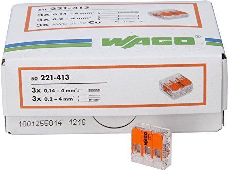 Kopp - Wago Steekklem - Transparant/Oranje - 50 Stuks - 1,5-2,5 Mm2