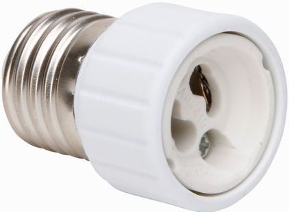 Kopp - Verloopfitting - E27 naar GU10 - Kunststof - Wit