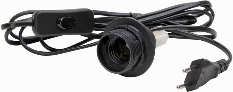 Kopp - Euro-aansluitsnoer - Zwart - Met Schakelaar En Lamphouder E27