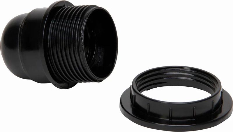 KOPP lampfitting - E27 - Met kraag - Zwart